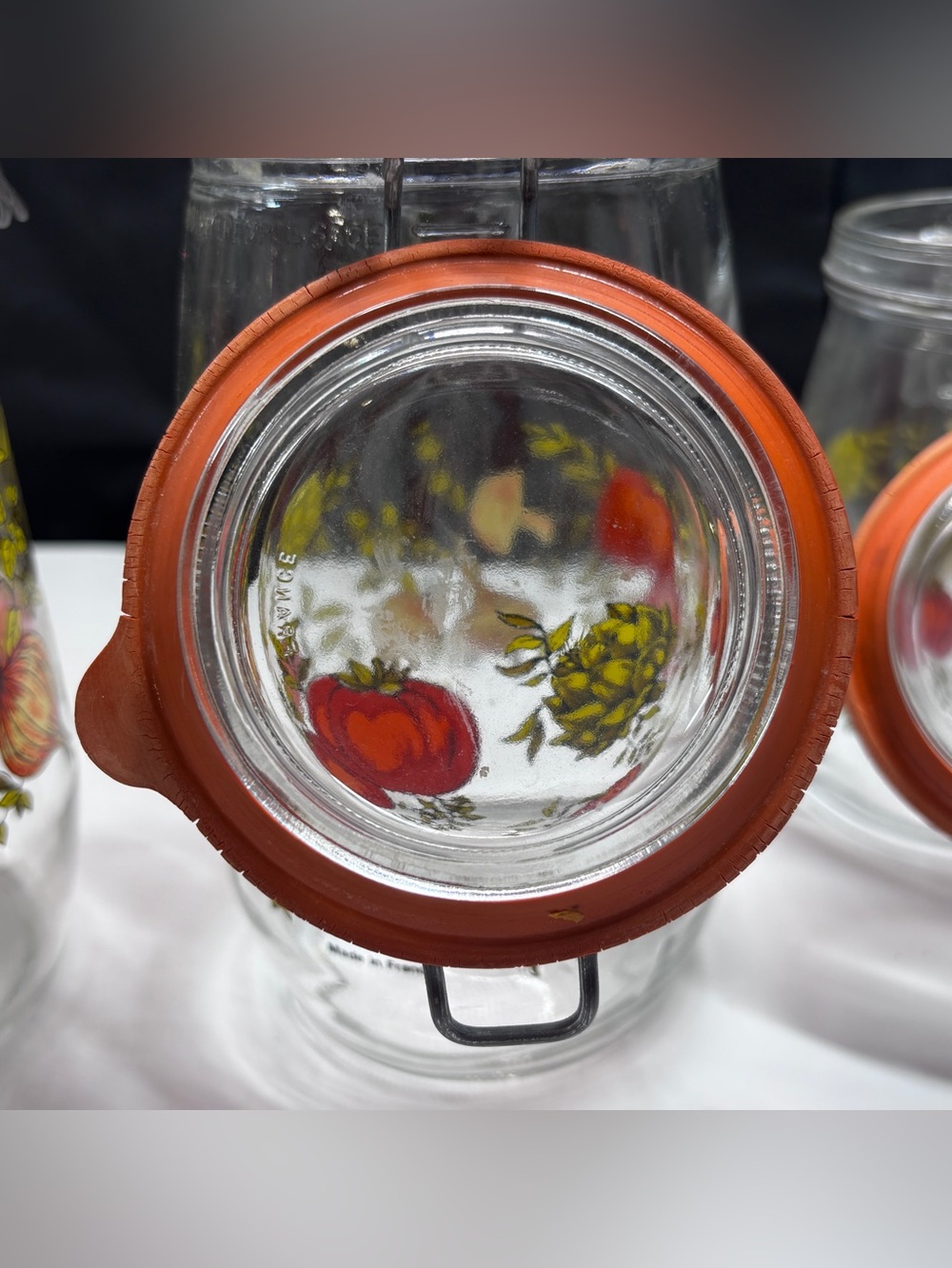 Vintage Arc"Spice Of Life" 1.5L& 2L Glass Canisters Jars Made in France - Picture 6 of 16